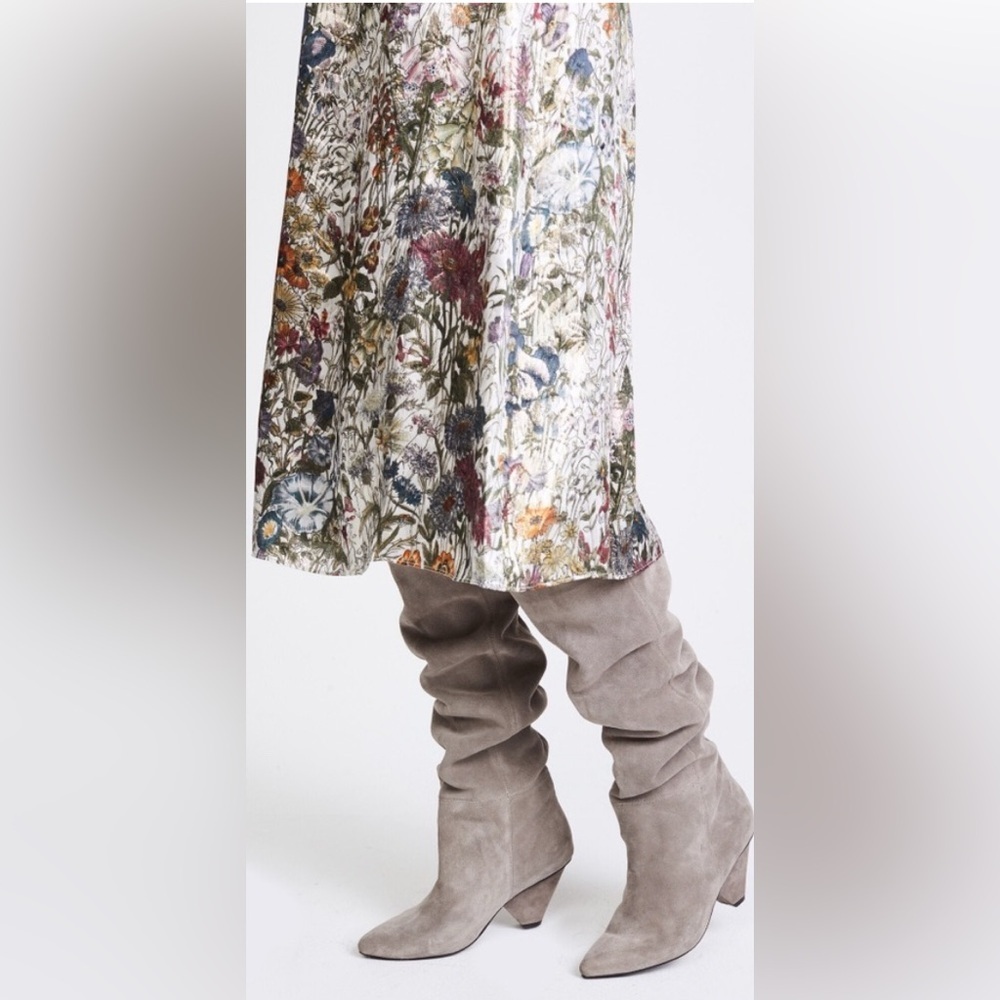 Jeffrey Campbell Senita Tall Suede Taupe Boots Anthropologie 6.5 - Picture 14 of 14